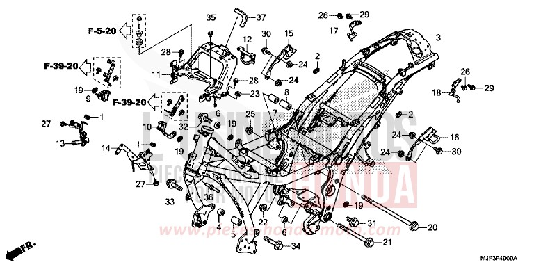 FRAME BODY for CTX700 ABS DARKNESS BLACK METALLIC (NH463) from 2014